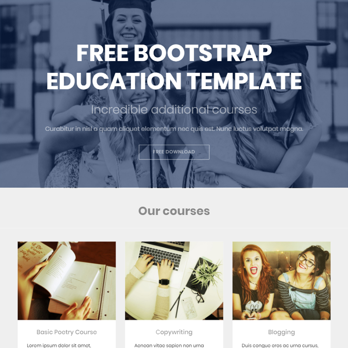 Free Bootstrap Education Themes