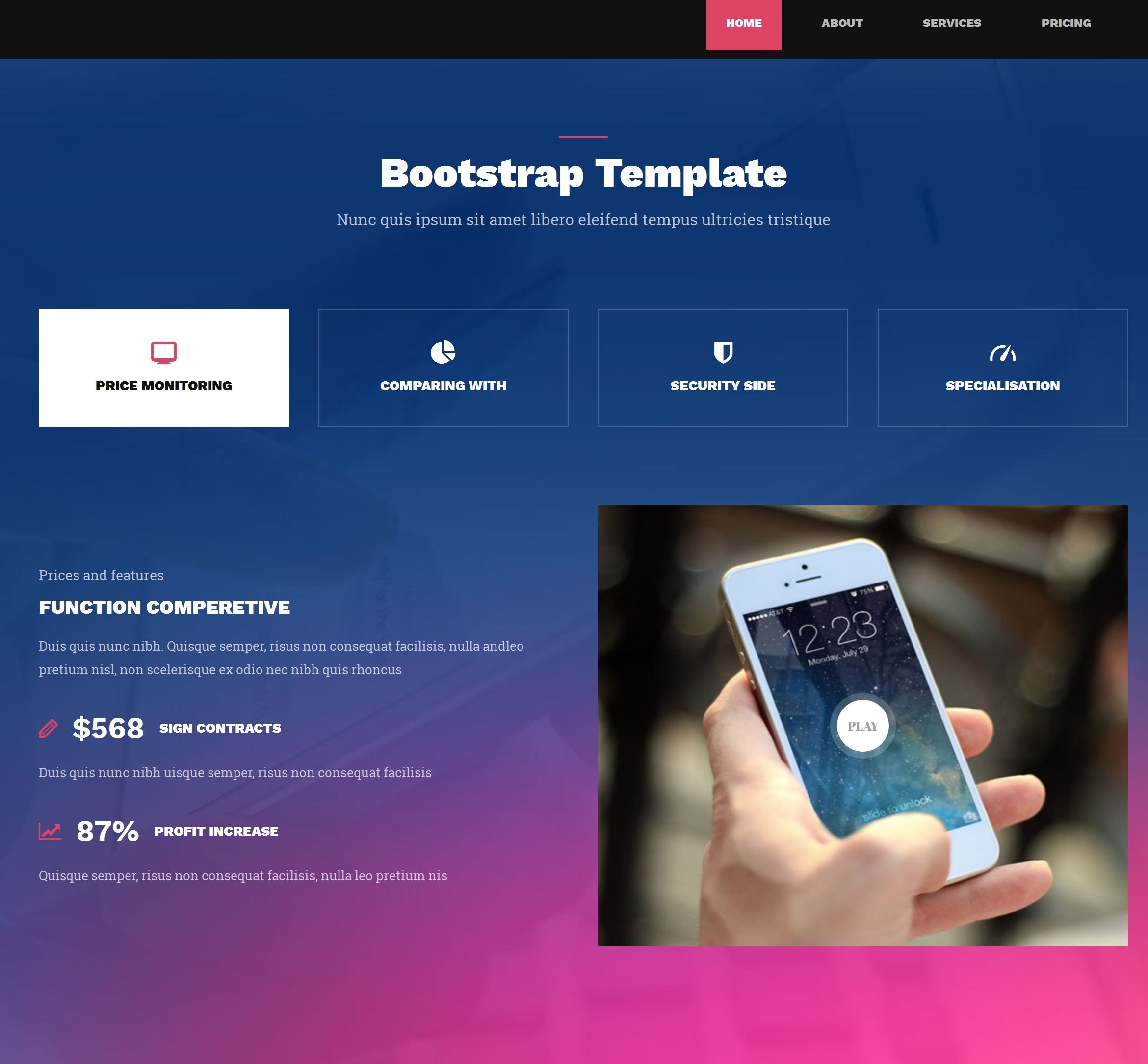 HTML5 Bootstrap Carousel Theme