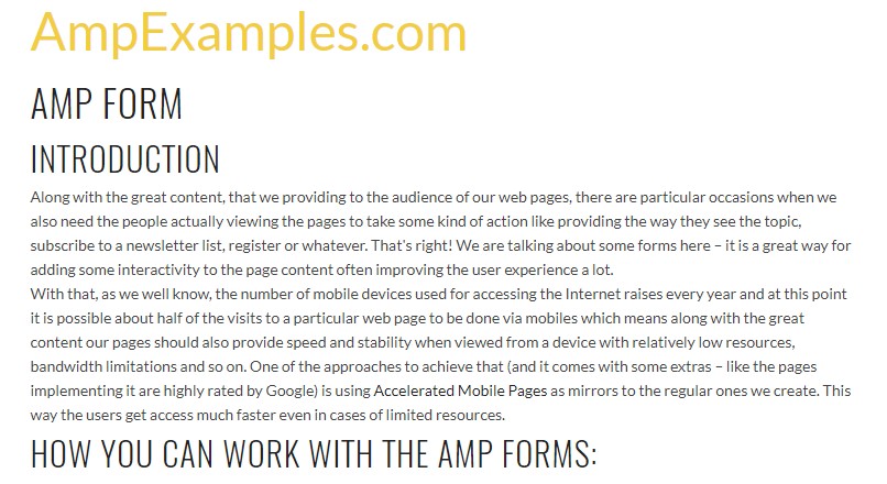 Why  do not we  explore AMP project and AMP-form element?