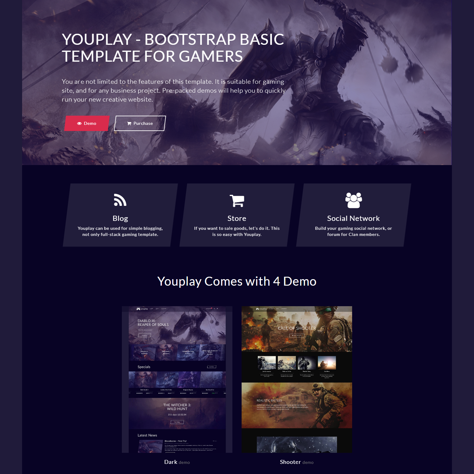 CSS3 Bootstrap YouPlay Themes
