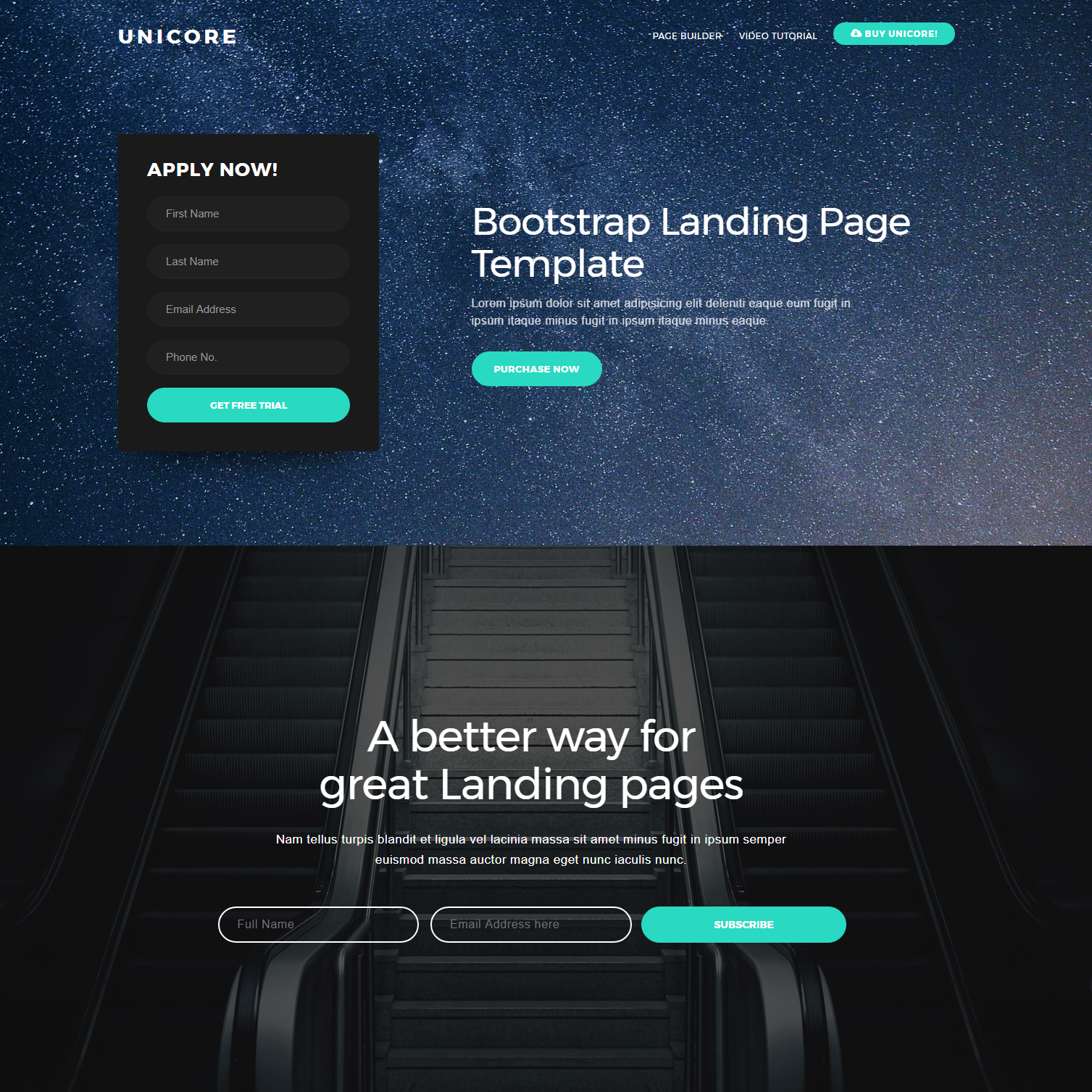 HTML5 Bootstrap One Page Templates