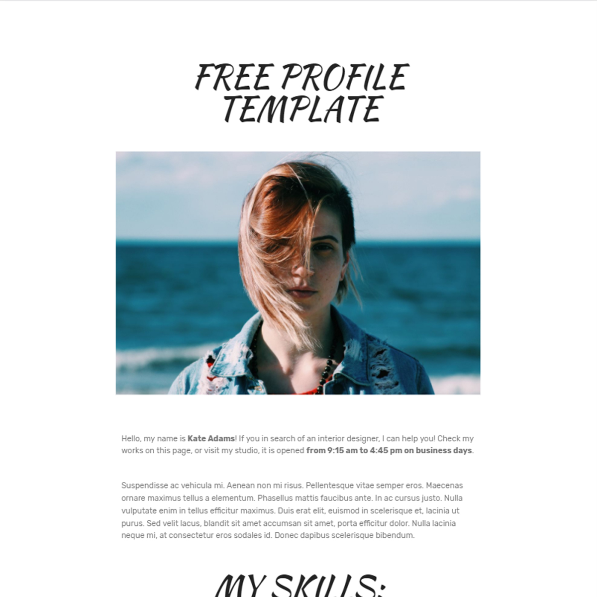 Free Bootstrap Profile Themes