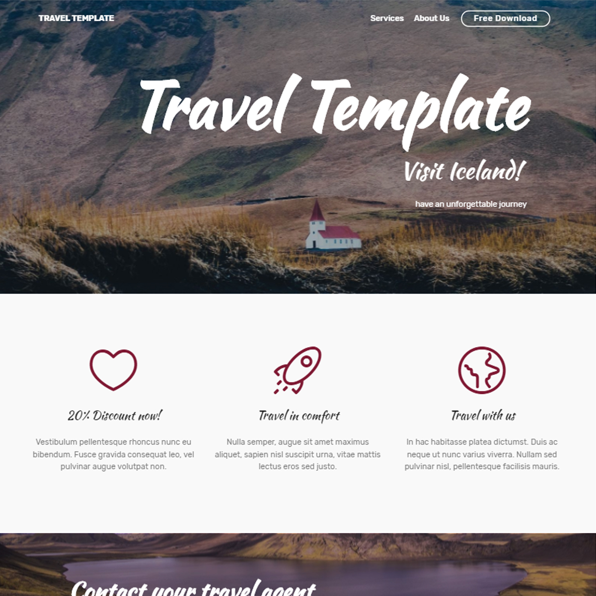 HTML Bootstrap Travel Themes