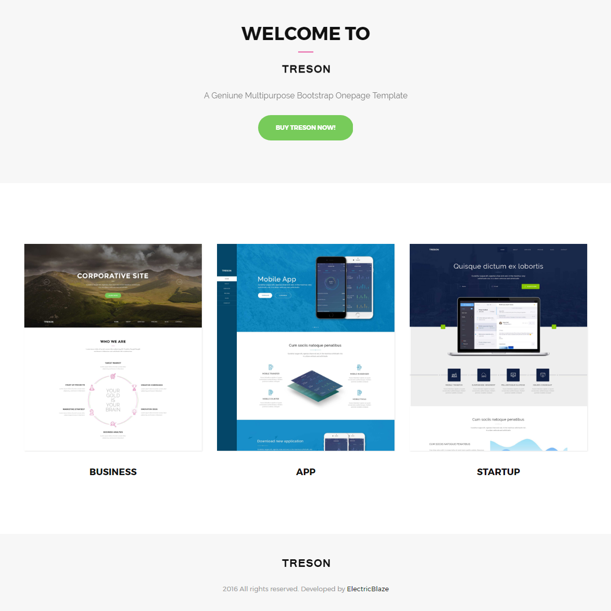 HTML5 Bootstrap Treson Themes