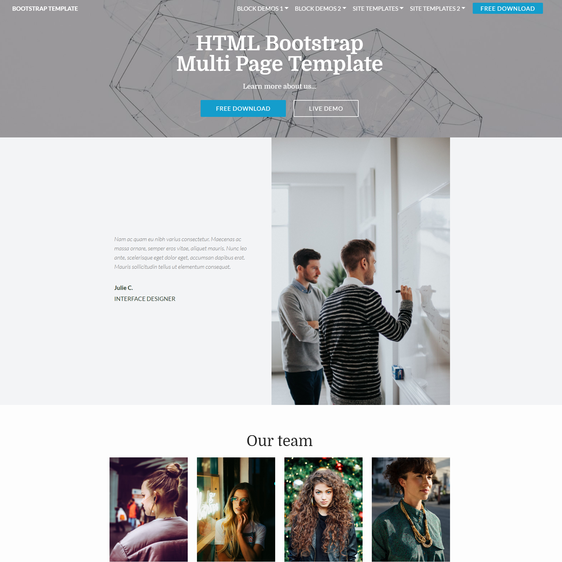 Free Bootstrap Multi page Templates