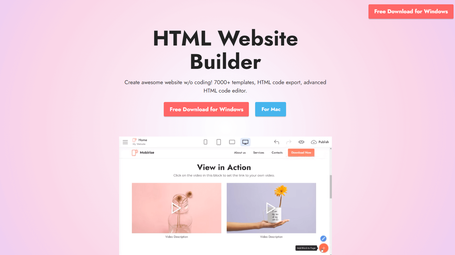 simple html homepage